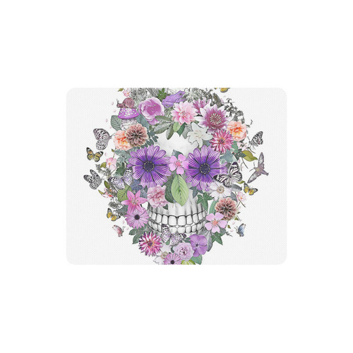 flower skull pink, orange,violett Rectangle Mousepad