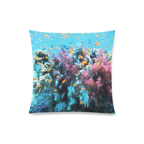 Coral Reef Saltwater Fantasy Custom Zippered Pillow Case 20"x20"(Twin Sides)