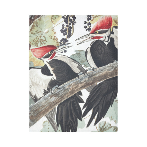 Audubon Pileated Woodpecker Birds Nature Cotton Linen Wall Tapestry 60"x 80"