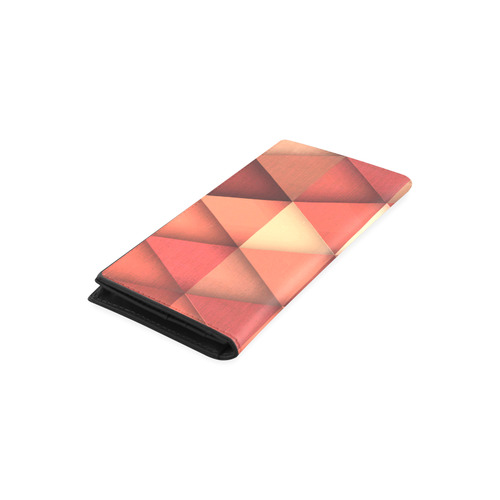 TRIANGULAR IV RED-7_ Women's Leather Wallet (Model 1611)