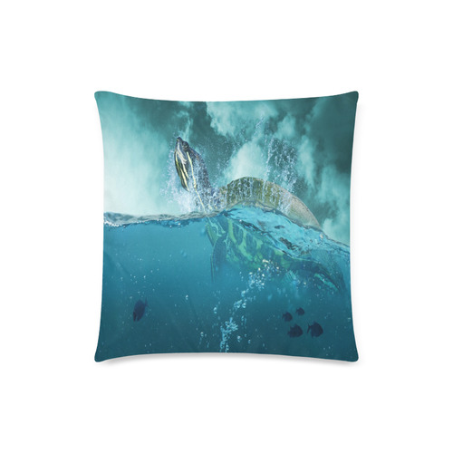 Underwater Turtle Fantasy Custom Zippered Pillow Case 18"x18"(Twin Sides)