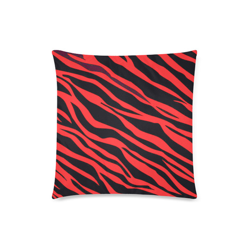 Red Zebra Stripes Custom Zippered Pillow Case 18"x18"(Twin Sides)