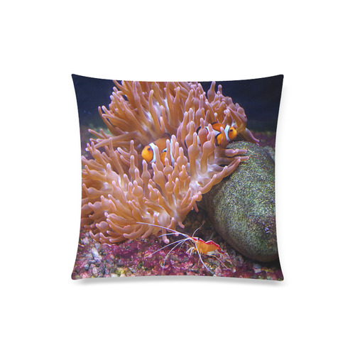 Coral And Clownfish Custom Zippered Pillow Case 20"x20"(Twin Sides)