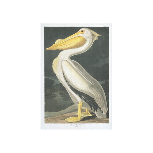 Audubon American White Pelican Cotton Linen Wall Tapestry 40"x 60"