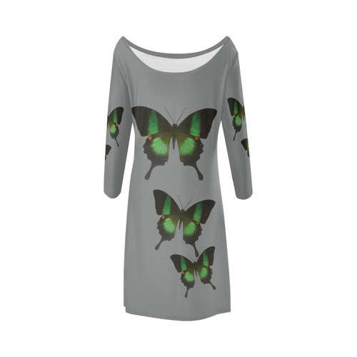 Papilio archturus butterfly painting Bateau A-Line Skirt (D21)