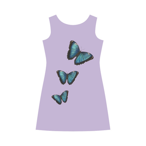 Morpho hyacintus butterflies painting Bateau A-Line Skirt (D21)