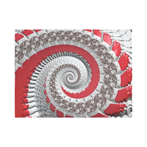 Red White Spiral Fractal Art Cotton Linen Wall Tapestry 80"x 60"