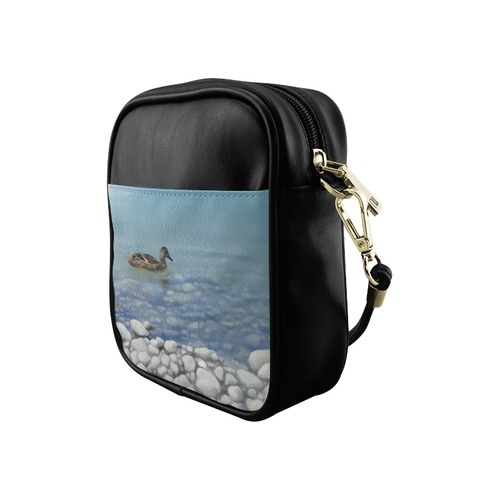 Swimming Duck, watercolor Sling Bag (Model 1627)
