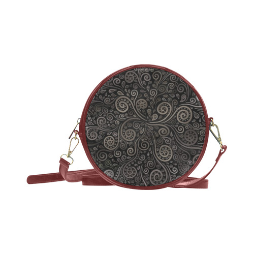 3D Psychedelic soft color Rose Round Sling Bag (Model 1647)