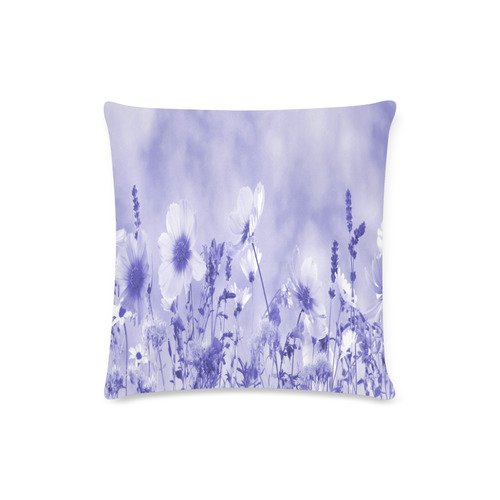 Violet Shaded Wildflowers Custom Zippered Pillow Case 16"x16"(Twin Sides)