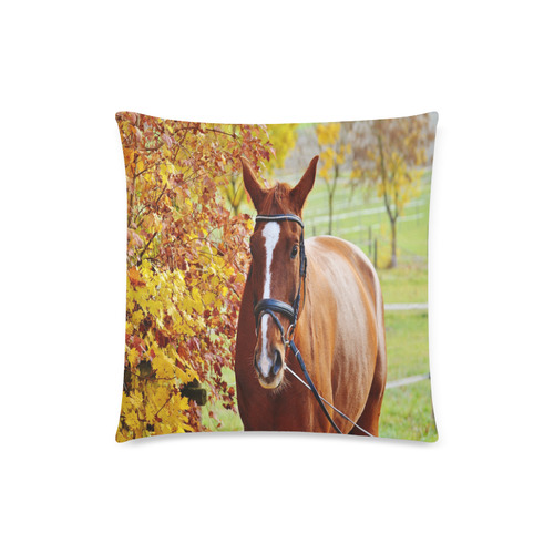 Autumn Horse Custom Zippered Pillow Case 18"x18"(Twin Sides)