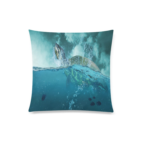 Underwater Turtle Fantasy Custom Zippered Pillow Case 20"x20"(Twin Sides)