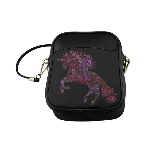 3d Floral Psychedelic Unicorn Sling Bag (Model 1627)