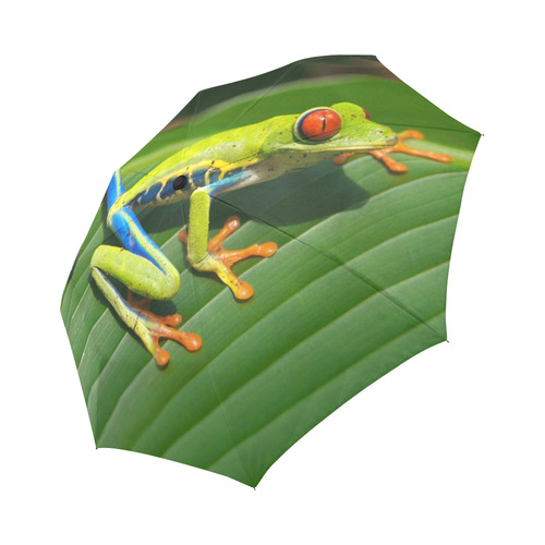 Green Red-Eyed Tree Frog - Tropical Rainforest Animal Auto-Foldable Umbrella (Model U04)