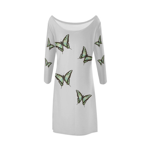 Graphium cloanthus butterflies painting Bateau A-Line Skirt (D21)