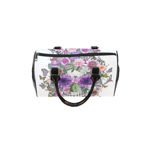 flower skull pink, orange,violett Boston Handbag (Model 1621)