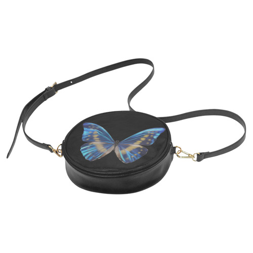 Morpho cypris butterflies painting Round Sling Bag (Model 1647)