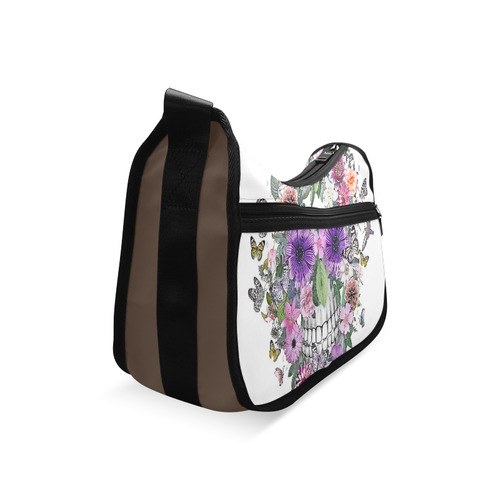 flower skull pink, orange,violett Crossbody Bags (Model 1616)