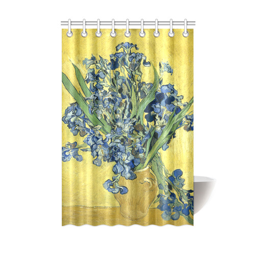 Van Gogh Irises Yellow Background Shower Curtain 48"x72"