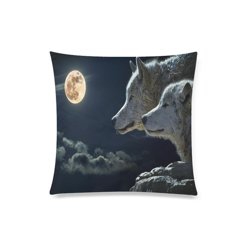 Wolven Love By The Light Of The Moon Custom Zippered Pillow Case 20"x20"(Twin Sides)