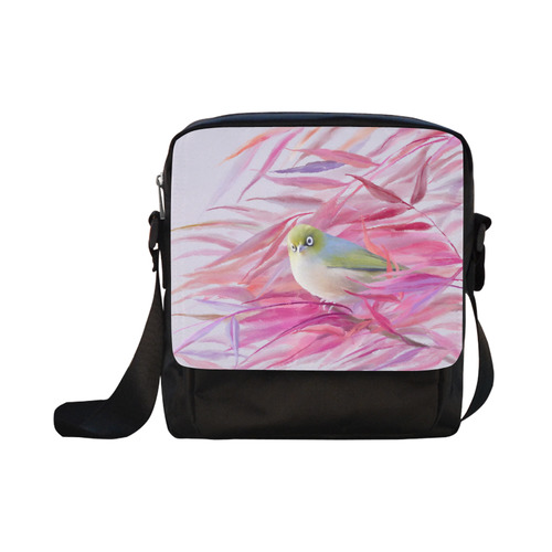 Cute SilverEye, angry bird watercolor Crossbody Nylon Bags (Model 1633)