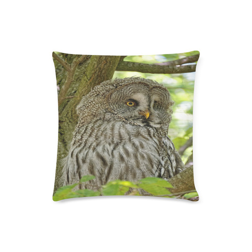 Adorable Little Owl Custom Zippered Pillow Case 16"x16"(Twin Sides)