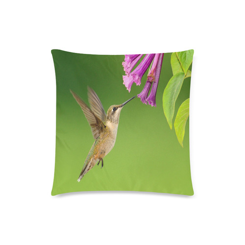 Hummingbird Delight Custom Zippered Pillow Case 18"x18"(Twin Sides)