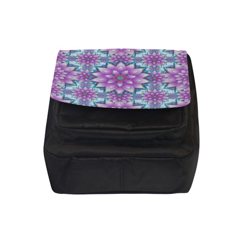 Lotus Flower Pattern - Purple and turquoise Crossbody Nylon Bags (Model 1633)