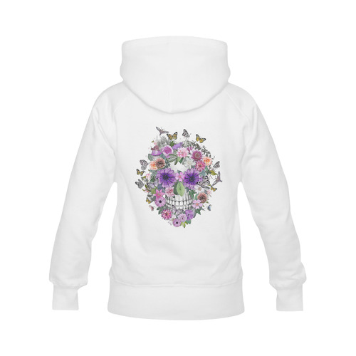 flower skull pink, orange,violett Men's Classic Hoodie (Remake) (Model H10)