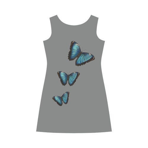 Morpho hyacintus butterflies painting Bateau A-Line Skirt (D21)