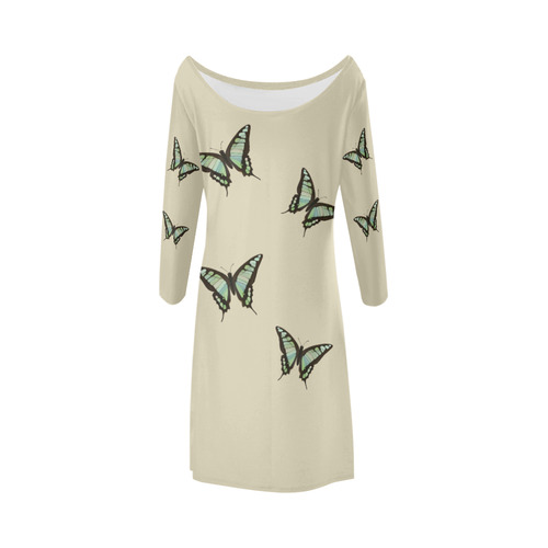 Graphium cloanthus butterflies painting Bateau A-Line Skirt (D21)