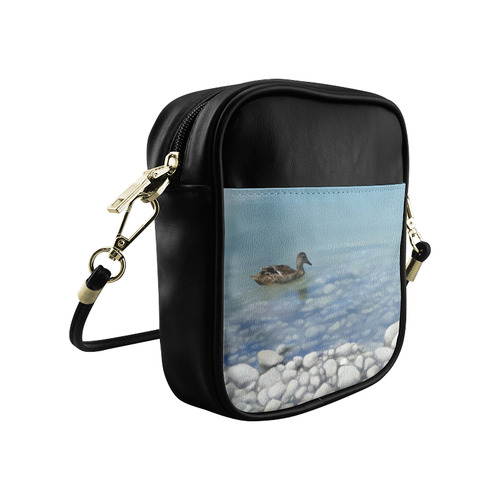 Swimming Duck, watercolor Sling Bag (Model 1627)