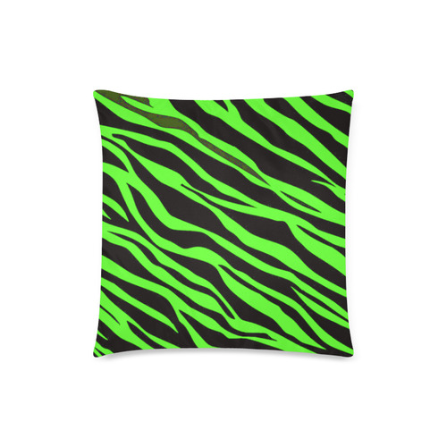 Neon Green Zebra Stripes Custom Zippered Pillow Case 18"x18"(Twin Sides)