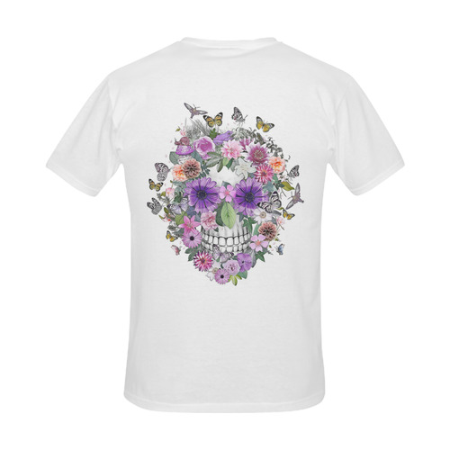 flower skull pink, orange,violett Men's Slim Fit T-shirt (Model T13)