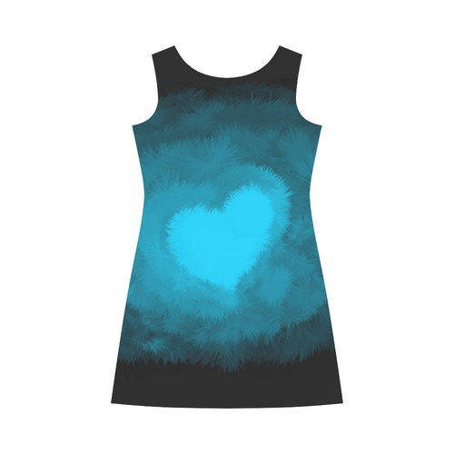 Blue Fluffy Heart Bateau A-Line Skirt (D21)