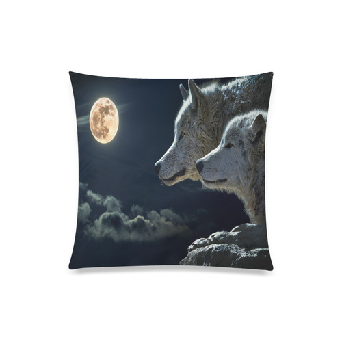 Wolven Love By The Light Of The Moon Custom Zippered Pillow Case 20"x20"(Twin Sides)