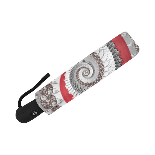 Red White Spiral Fractal Art Auto-Foldable Umbrella (Model U04)