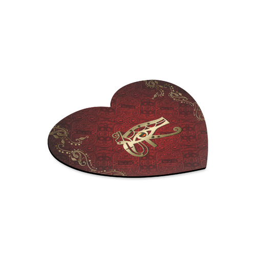 The all seeing eye in gold and red Heart-shaped Mousepad