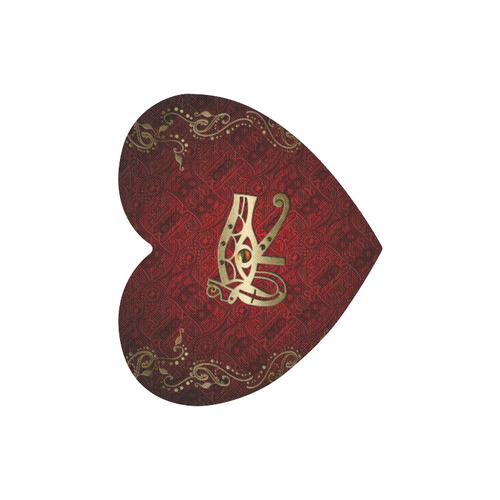 The all seeing eye in gold and red Heart-shaped Mousepad