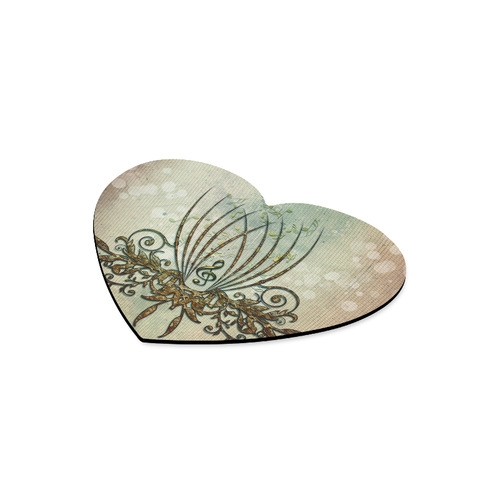 Music, decorative clef, vintage Heart-shaped Mousepad