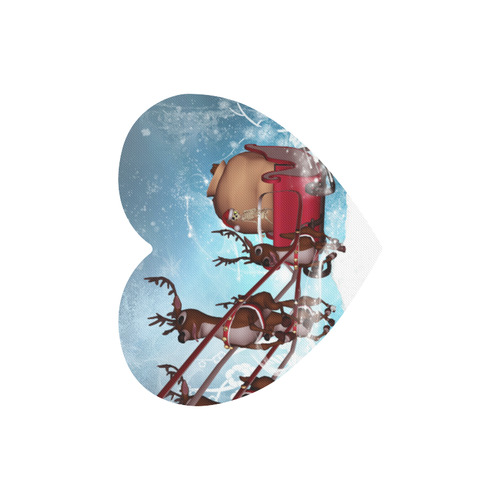 Christmas, funny skeleton with reindeer Heart-shaped Mousepad