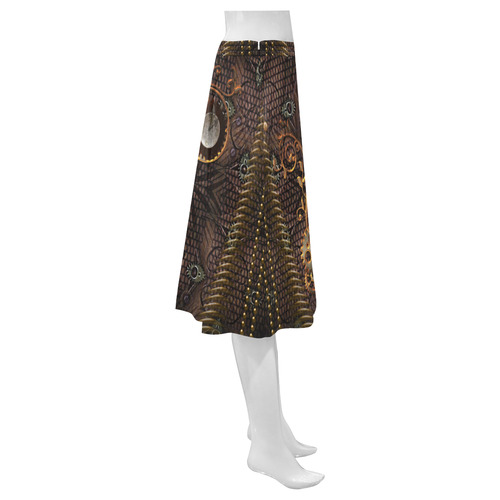 Steampunk, gallant design Mnemosyne Women's Crepe Skirt (Model D16)