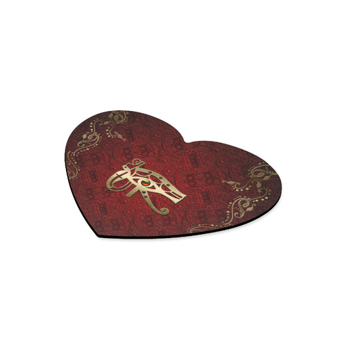 The all seeing eye in gold and red Heart-shaped Mousepad