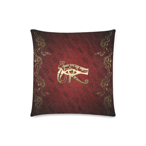 The all seeing eye in gold and red Custom Zippered Pillow Case 18"x18"(Twin Sides)