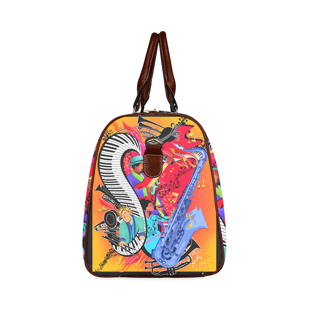 Smooth Jazz Colorful Art Print Waterproof Travel Bag/Large (Model 1639
