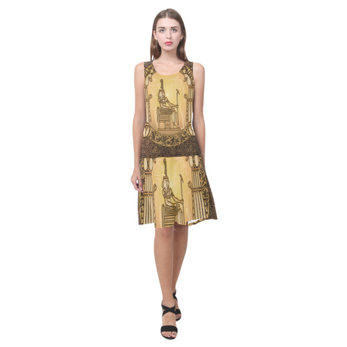 Agyptian sign Sleeveless Splicing Shift Dress(Model D17)