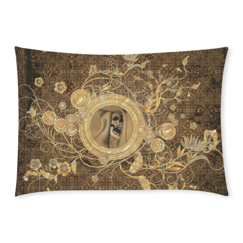 Awesome skull on a button Custom Rectangle Pillow Case 20x30 (One Side)