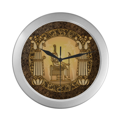 Agyptian sign Silver Color Wall Clock