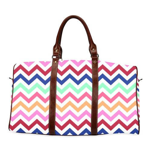 Multicolor CHEVRONS Pattern Pink Turquoise Coral Blue Red Waterproof Travel Bag/Small (Model 1639)