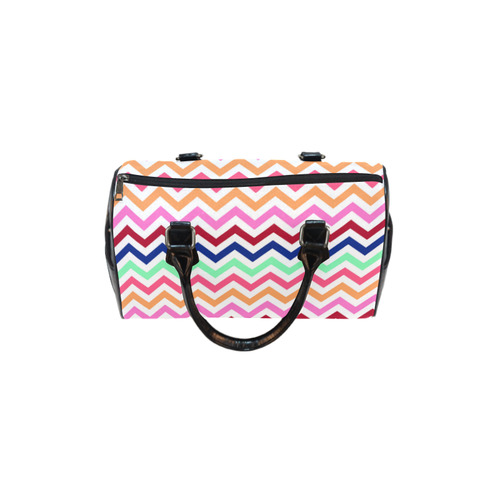 Multicolor CHEVRONS Pattern Pink Turquoise Coral Blue Red Boston Handbag (Model 1621)